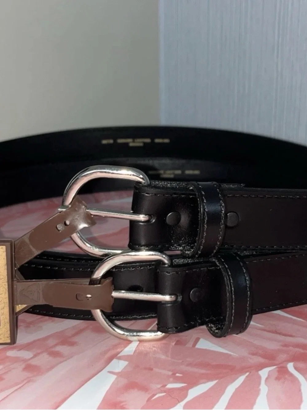 2-CE Schmidt Workwear Black Men’s Leather Belt Size 44 NEW